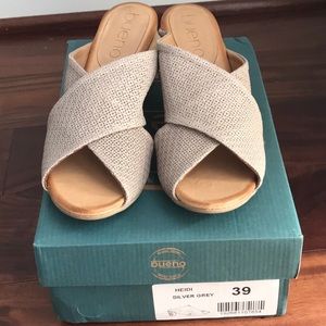Bueno Hand Made Leather Mules Sandals Size 39